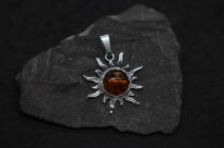 Zawieszka Słońce Słoneczko Bursztyn Srebro 925 - 6