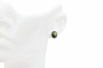 Kolczyki sztyfty z zielonym bursztynem bałtyckim srebro 925 styl vintage - 5