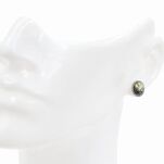 Kolczyki sztyfty z zielonym bursztynem bałtyckim srebro 925 styl vintage - 10