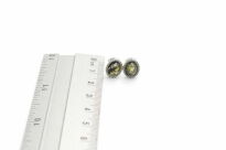 Kolczyki sztyfty z zielonym bursztynem bałtyckim srebro 925 styl vintage - 13