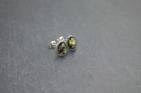 Kolczyki sztyfty z zielonym bursztynem bałtyckim srebro 925 styl vintage - 4