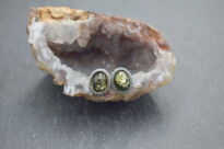 Kolczyki sztyfty z zielonym bursztynem bałtyckim srebro 925 styl vintage - 9