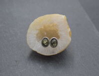 Kolczyki sztyfty z zielonym bursztynem bałtyckim srebro 925 styl vintage - 11