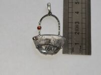 Zawieszka Kwarc Dendrytowy i Granat Srebro 925 - 14