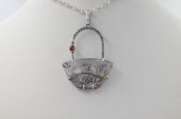 Zawieszka Kwarc Dendrytowy i Granat Srebro 925 - 12