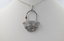 Zawieszka Kwarc Dendrytowy i Granat Srebro 925 - 7