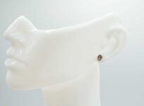 Małe Kolczyki Kwarc Dymny Fasetowany Sztyft Srebro 925 - 3