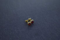 Kolczyki Sztyft Bursztyn Bałtycki Srebro Pozłocone 925 Mini - 10