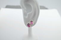 Kolczyki Różowy Turmalin Rubelit Srebro 925 Rękodzieło - 6