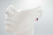 Kolczyki Różowy Turmalin Rubelit Srebro 925 Rękodzieło - 8