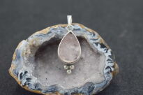 Zawieszka Surowy Morganit Niepolerowany Łezka Srebro 925 - 3