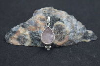 Zawieszka Surowy Morganit Niepolerowany Łezka Srebro 925 - 5