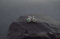 Malutkie Kolczyki Sztyft Naturalny Opal z Etiopii Srebro 925 - 5