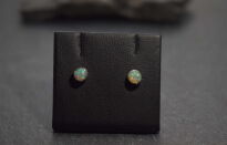 Malutkie Kolczyki Sztyft Naturalny Opal z Etiopii Srebro 925 - 7