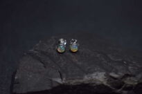 Malutkie Kolczyki Sztyft Naturalny Opal z Etiopii Srebro 925 - 12