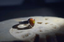 Pierścień Opal Pomarańczowy z Etiopii r.9 Srebro 925 - 5