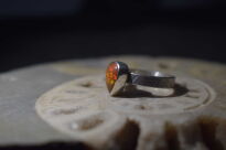 Pierścień Opal Pomarańczowy z Etiopii r.9 Srebro 925 - 9