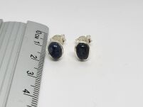 Kolczyki srebrne 925 sztyfty z cyjanitem kianitem niebieskie minimalistyczne - 4