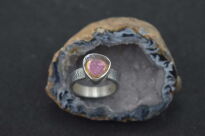 Pierścionek Turmalin Arbuzowy r.12 Srebro 925 - 12