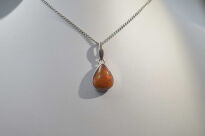 Malutki Wisiorek Ciemny Pomarańczowy Opal Etiopia Srebro 925 - 4