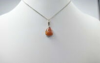 Malutki Wisiorek Ciemny Pomarańczowy Opal Etiopia Srebro 925 - 7