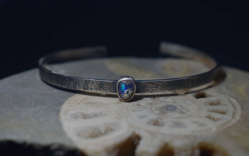 Bransoleta z Opalem Meksykańskim Kantera Srebro 925 Rękodzieło