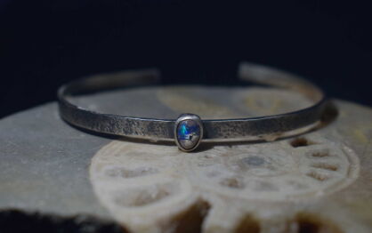 Bransoleta z Opalem Meksykańskim Kantera Srebro 925 Rękodzieło