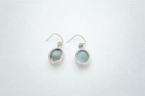 Wiszące Kolczyki Larimar Owalny Srebro 925 Rękodzieło - 13