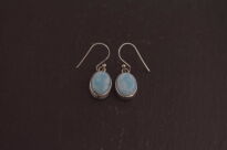 Wiszące Kolczyki Larimar Owalny Srebro 925 Rękodzieło - 3