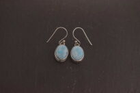 Wiszące Kolczyki Larimar Owalny Srebro 925 Rękodzieło - 5