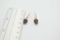 Kolczyki srebrne szyszki oksydowane zapięcie angielskie rękodzieło - 11