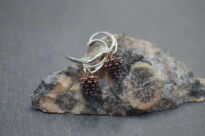 Kolczyki srebrne szyszki oksydowane zapięcie angielskie rękodzieło - 8