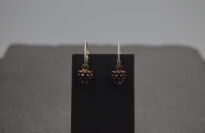 Kolczyki srebrne szyszki oksydowane zapięcie angielskie rękodzieło - 10