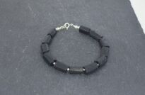 Bransoleta Czarny Turmalin Naturalny Srebro 925 - 5