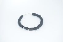 Bransoleta Czarny Turmalin Naturalny Srebro 925 - 9