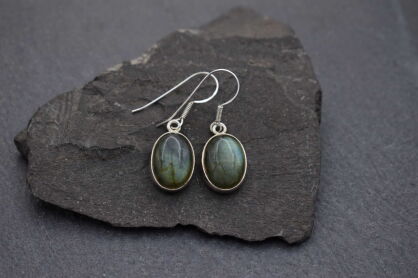 Kolczyki z labradorytem wiszące srebro 925