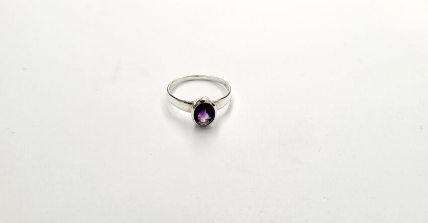Pierścionek Ametyst Fasetowany r.20 Srebro 925