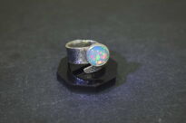 Pierścień Opal Etiopski Wello Srebro 925 Rękodzieło - 6