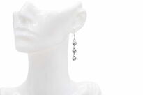 Kolczyki ażurowe wiszące 3 kuleczki lekkie srebro 925 - 2