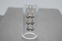 Kolczyki ażurowe wiszące 3 kuleczki lekkie srebro 925 - 4