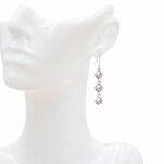 Kolczyki ażurowe wiszące 3 kuleczki lekkie srebro 925 - 7