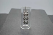 Kolczyki ażurowe wiszące 3 kuleczki lekkie srebro 925 - 8