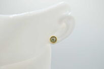 Kolczyki sztyfty z zielonym bursztynem srebro 925 złocone klasyczne (6 mm) - 9