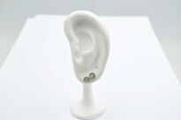 Srebrne kolczyki sztyfty z labradorytem minimalizm Srebro 925 zielona poświata - 11