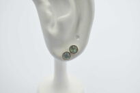 Srebrne kolczyki sztyfty z labradorytem minimalizm Srebro 925 zielona poświata - 12