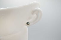 Srebrne kolczyki sztyfty z labradorytem minimalizm Srebro 925 zielona poświata - 14