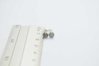 Srebrne kolczyki sztyfty z labradorytem minimalizm Srebro 925 zielona poświata - 15