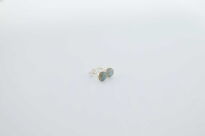 Srebrne kolczyki sztyfty z labradorytem minimalizm Srebro 925 zielona poświata - 4