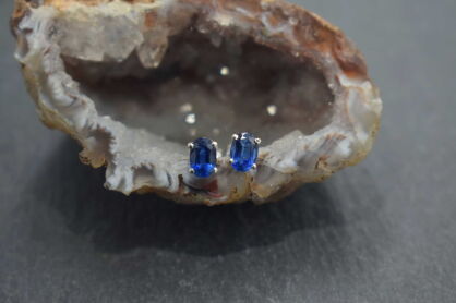 Kolczyki Cyanit  Kyanit Naturalny Sztyft Kianit Srebro 925