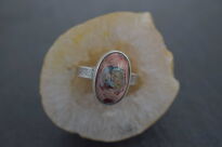 Pierścionek srebro 925 z opalem kantera – Meksyk, unikat, ręcznie wykonany - 6